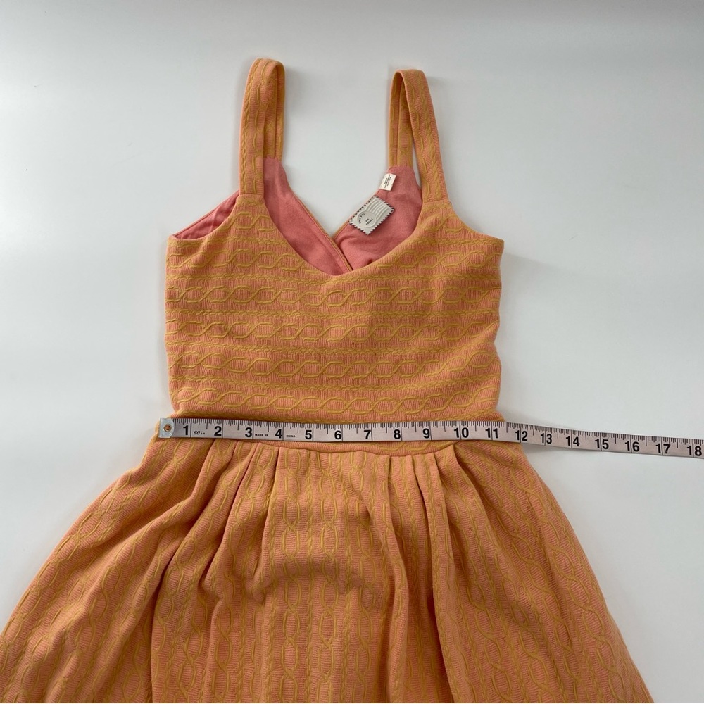 Anthropologie Post Stamp 9-h15 stcl Peek A Boo Back Orange and Pink Mini dress - Picture 6 of 12